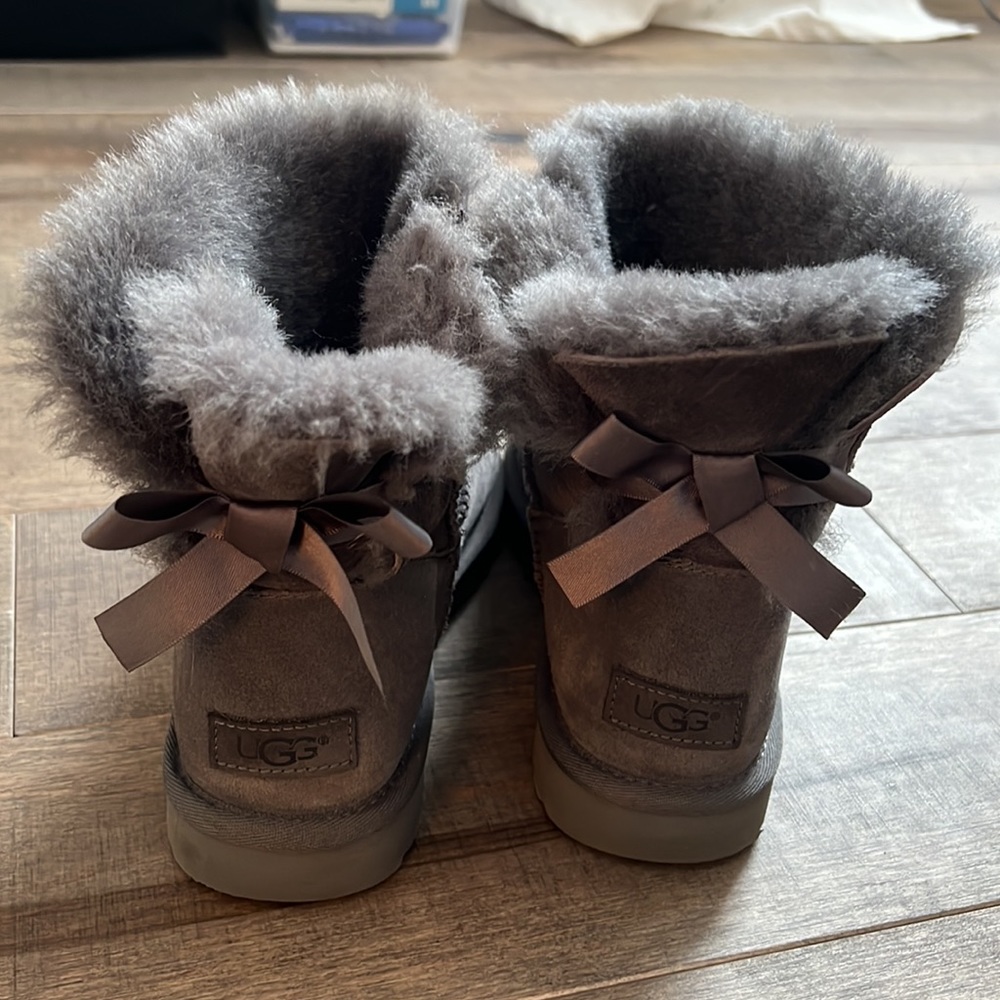 Gray Bailey Bow Ugg Boots - image 2